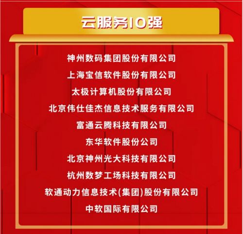 神州数码荣膺云服务十强榜首，领航中国信息技术服务新篇章